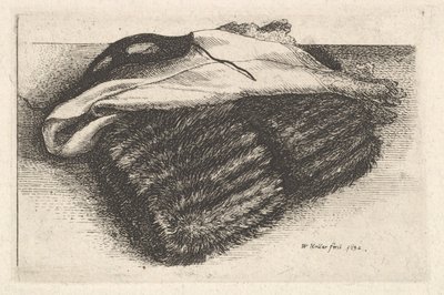 Muff, biała chustka i maska, 1642. autorstwa Wenceslaus Hollar