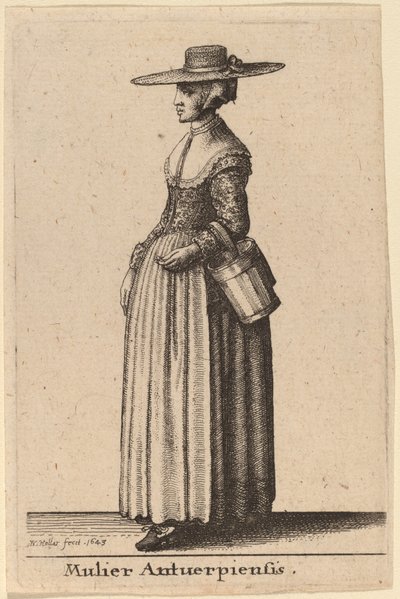 Kobieta z Antwerpii autorstwa Wenceslaus Hollar