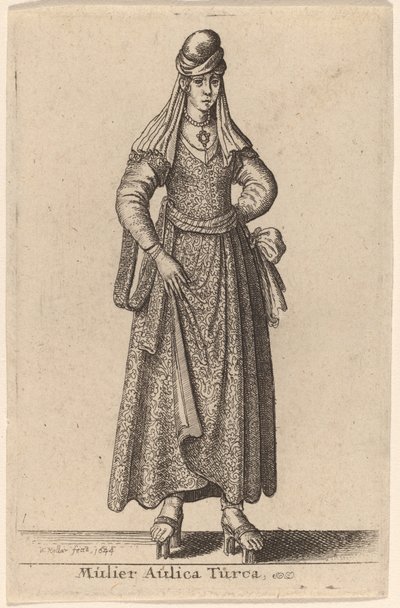 Turecka dworzanka autorstwa Wenceslaus Hollar