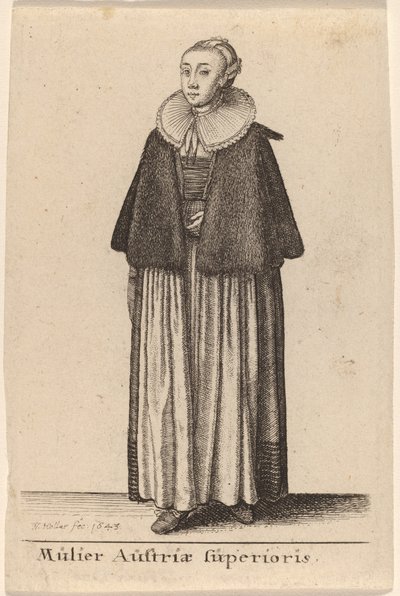Kobieta z Górnej Austrii autorstwa Wenceslaus Hollar