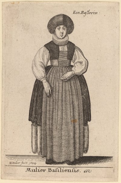 Kobieta z Bazylei autorstwa Wenceslaus Hollar