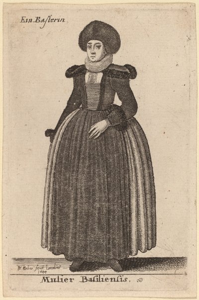 Kobieta z Bazylei autorstwa Wenceslaus Hollar