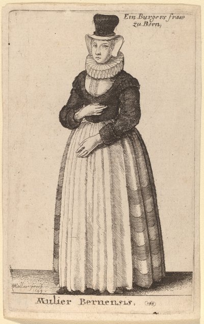 Berneńska kobieta autorstwa Wenceslaus Hollar