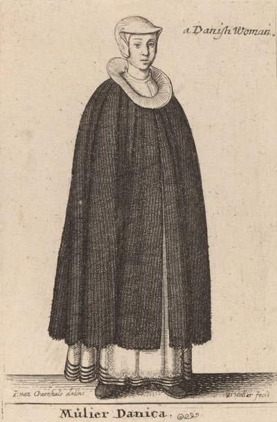 Duńska kobieta. autorstwa Wenceslaus Hollar