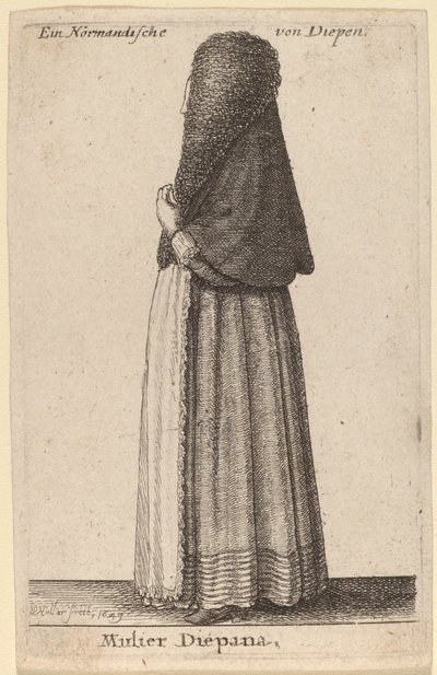 Żona Diepany autorstwa Wenceslaus Hollar