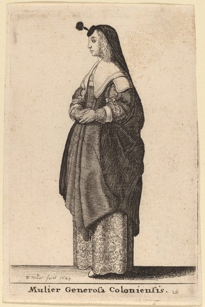 Hojna kobieta z Kolonii autorstwa Wenceslaus Hollar
