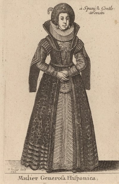 Hiszpańska hojna kobieta, 1644. autorstwa Wenceslaus Hollar