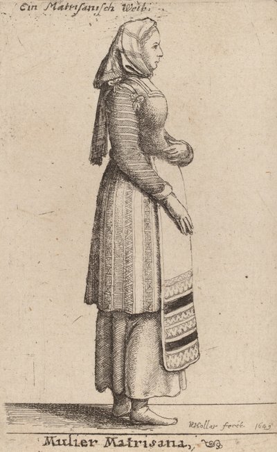 Kobieta Matrisana, 1649. autorstwa Wenceslaus Hollar