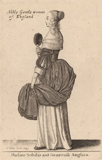 Szlachetna lub hojna Angielka, 1643. autorstwa Wenceslaus Hollar