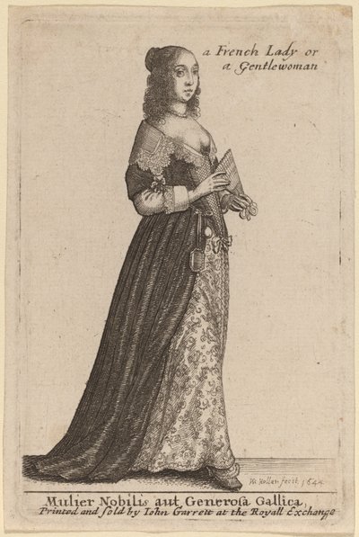 Szlachetna lub hojna Francuzka autorstwa Wenceslaus Hollar
