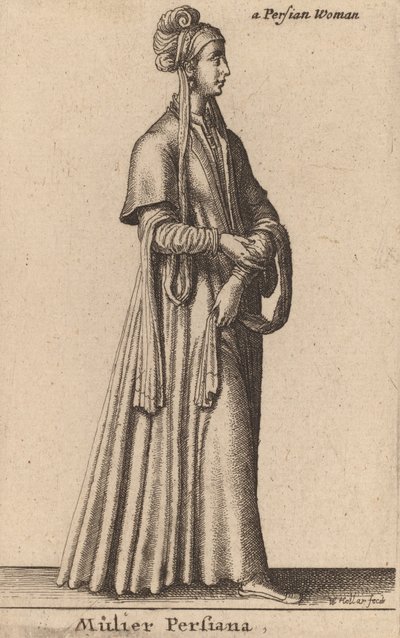 Perska kobieta. autorstwa Wenceslaus Hollar