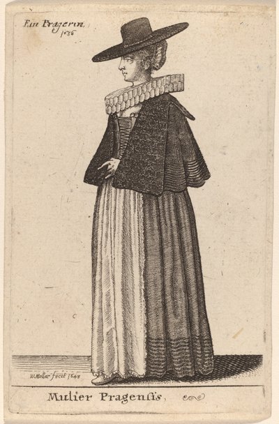 Kobieta z Pragi autorstwa Wenceslaus Hollar