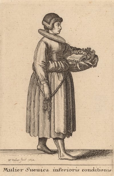 Szwedka w gorszym stanie, 1642. autorstwa Wenceslaus Hollar