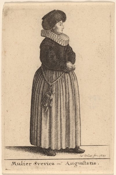 Szwedka lub augustańska kobieta autorstwa Wenceslaus Hollar