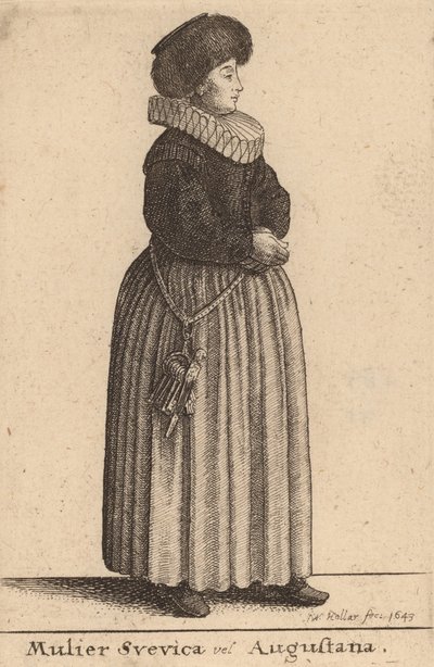 Kobieta Svevica lub Augustana, 1643. autorstwa Wenceslaus Hollar