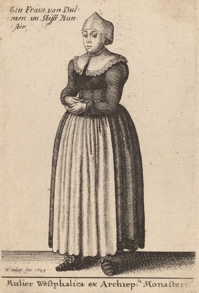 Westfalka z klasztoru Archiep, 1643. autorstwa Wenceslaus Hollar