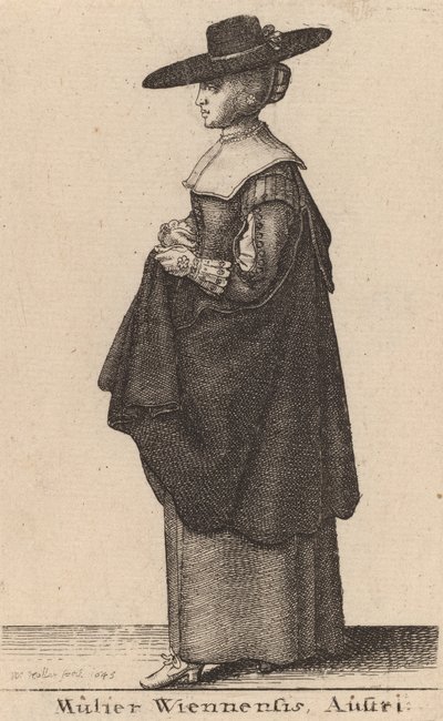Kobieta z Wiednia, Austria, 1643. autorstwa Wenceslaus Hollar
