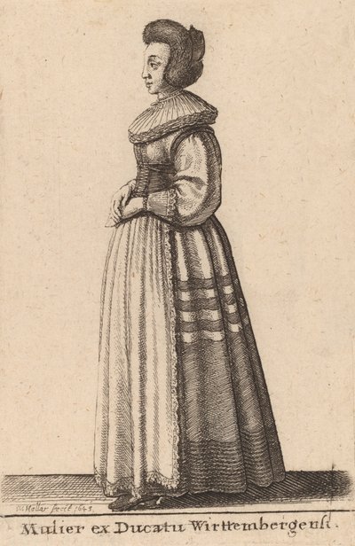 Kobieta z Księstwa Wirtembergii, 1643 r. autorstwa Wenceslaus Hollar