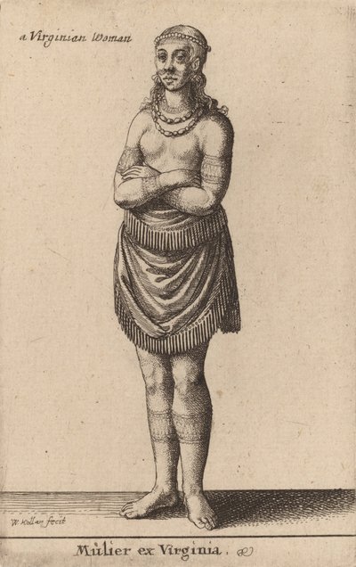 Kobieta z Wirginii. autorstwa Wenceslaus Hollar