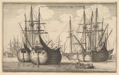 Holenderscy frachtowcy lub flety, 1647 autorstwa Wenceslaus Hollar