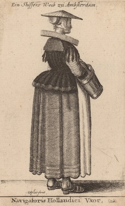 Żona holenderskiego nawigatora autorstwa Wenceslaus Hollar
