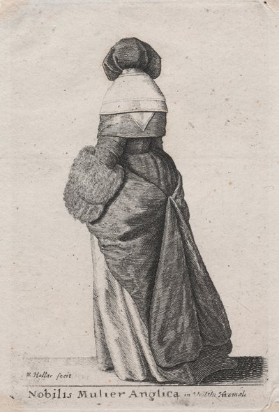 Szlachetna Angielka w zimowej sukience autorstwa Wenceslaus Hollar