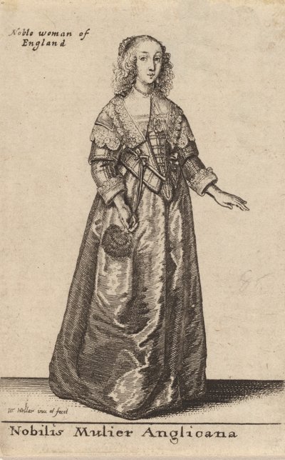 Szlachetna Angielka. autorstwa Wenceslaus Hollar