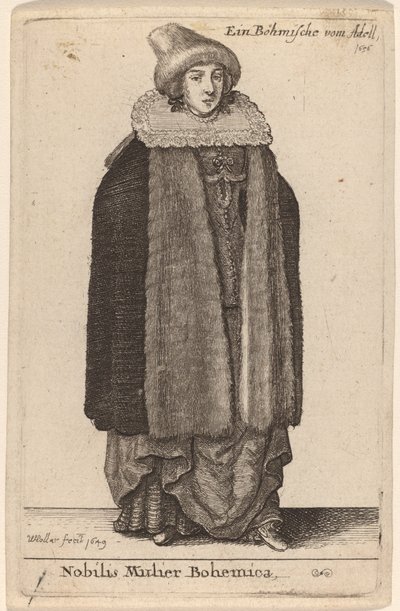 Szlachetna Czeszka autorstwa Wenceslaus Hollar