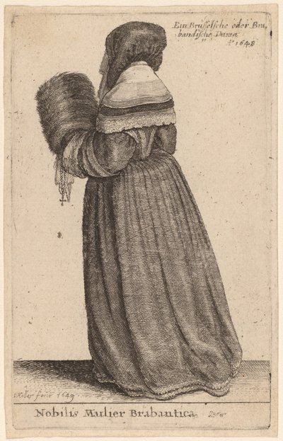 Szlachetna kobieta z Brabancji autorstwa Wenceslaus Hollar