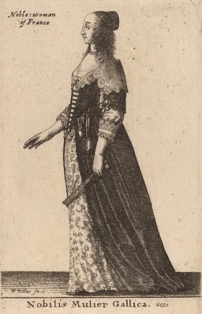 Szlachetna Francuzka. autorstwa Wenceslaus Hollar