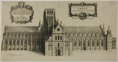 Stara katedra świętego Pawła od północy autorstwa Wenceslaus Hollar