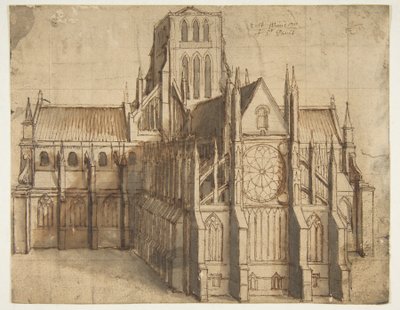 Stara katedra św. Pawła w Londynie, widziana od wschodu autorstwa Wenceslaus Hollar