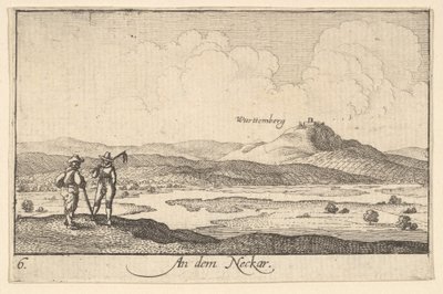 Nad Neckarem, 1635. autorstwa Wenceslaus Hollar