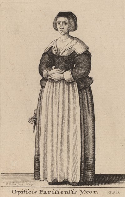 Żona robotnika w Paryżu, 1643. autorstwa Wenceslaus Hollar