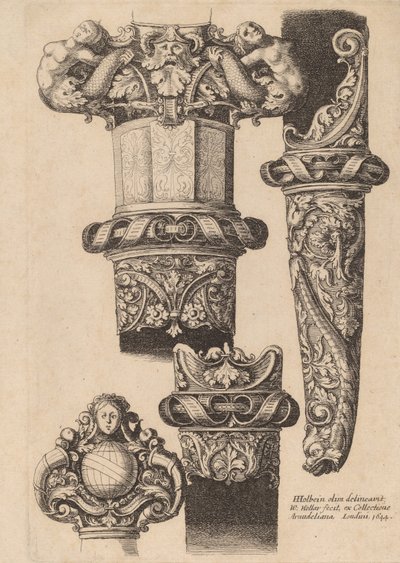 Ozdoba na sztylet i pochwę, 1644. autorstwa Wenceslaus Hollar