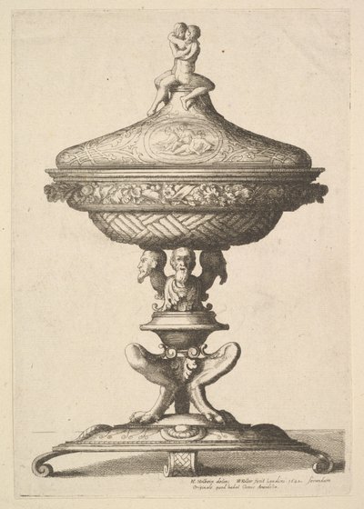Ozdobny kielich, 1642. autorstwa Wenceslaus Hollar
