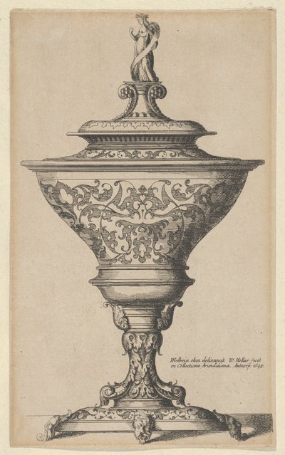 Ozdobny kielich na nogach masek, 1645., 1645. autorstwa Wenceslaus Hollar