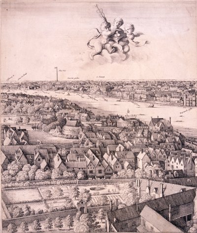 Panoramiczny widok na Londyn, c1670 autorstwa Wenceslaus Hollar