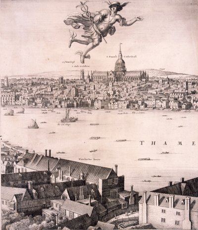 Panoramiczny widok na Londyn, c1670 autorstwa Wenceslaus Hollar