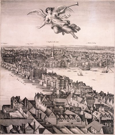 Panoramiczny widok na Londyn, c1670 autorstwa Wenceslaus Hollar