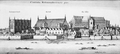 Część miasta Westminster, 1647 autorstwa Wenceslaus Hollar