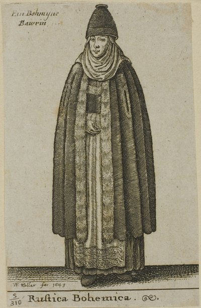 Chłopka z Czech autorstwa Wenceslaus Hollar