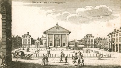 Piazza, Covent Garden, Londyn (grawerowanie) autorstwa Wenceslaus Hollar