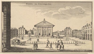 Piazza w Covent Garden, ca. 1647. autorstwa Wenceslaus Hollar