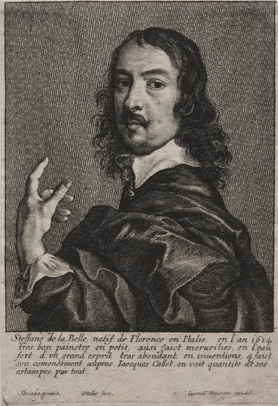 Portret Stefano della Bella autorstwa Wenceslaus Hollar