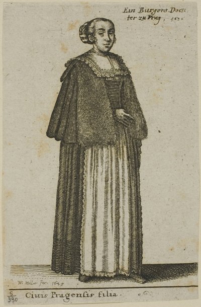 Praga dziewczyna autorstwa Wenceslaus Hollar