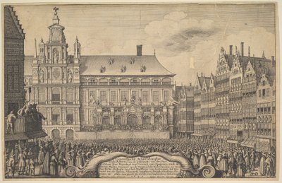 Proklamacja traktatu z Munster, 1648. autorstwa Wenceslaus Hollar