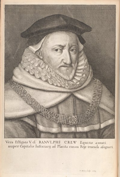 Ranulph Crew, z „Historical Memorials of the English Laws” Williama Dugdale