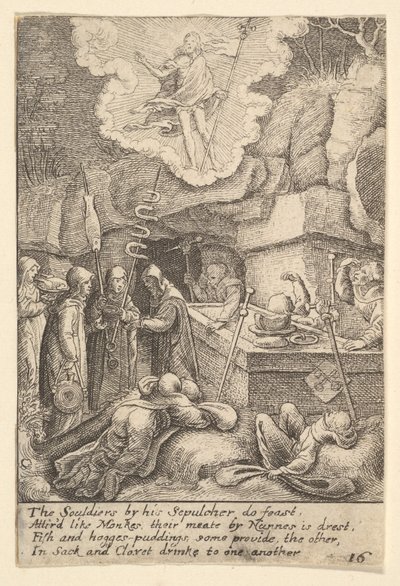 Zmartwychwstanie, 1625-77. autorstwa Wenceslaus Hollar