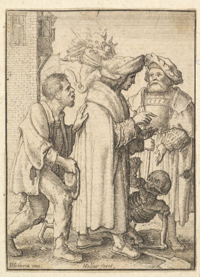 Bogacz, z Tańca śmierci, 1651. autorstwa Wenceslaus Hollar